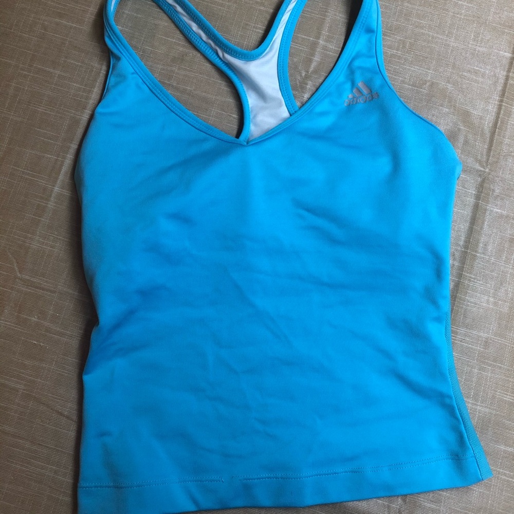 2000s Blue Adidas workout tank size S